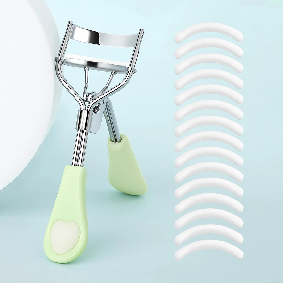 Beauty Eyelash Curler Stainless Steel Curling Tool With 15 Extra Silicone Pads Practical Cosmetic Gadget For False Lash And Eyelash Extension Styling