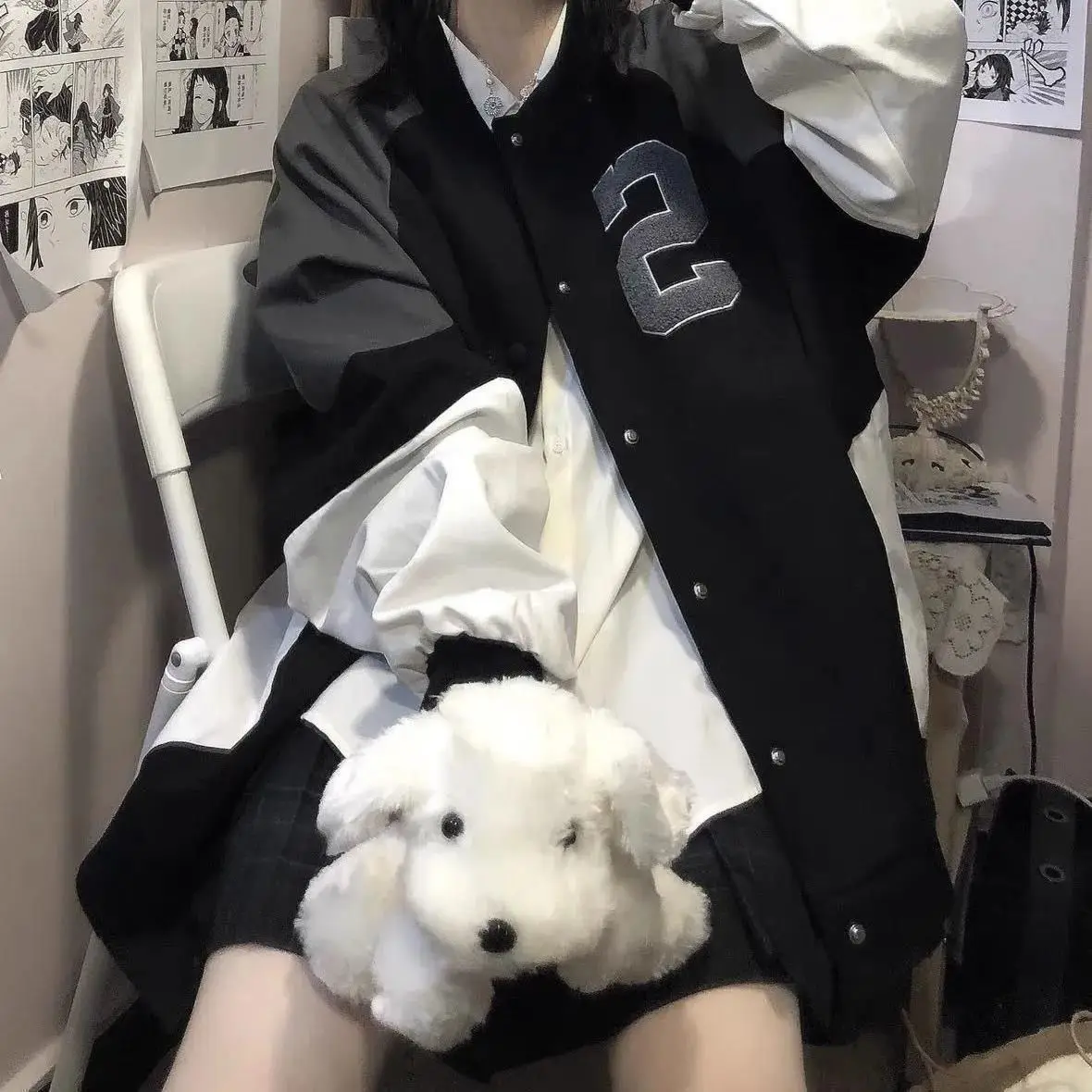 Cleanfit Sle Oversize Baseball Jaet voor studenten Heren Dames Lente Zomer Trendy merk Patchwork Bovenkleding ort jas