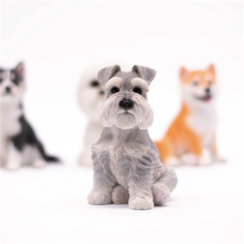 JXK Model Bichon/Frise/Schnauzer/Shepherd/Husky Shiba Inu/Puppy Dog Animal Action Figure Decor Toys Ornaments Dolls For Gifts