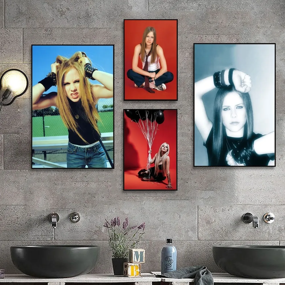 Star Singer Avril Lavigne Posters Kraft Paper Vintage Poster Wall Art Painting Study Aesthetic Art Small Size Wall Stickers