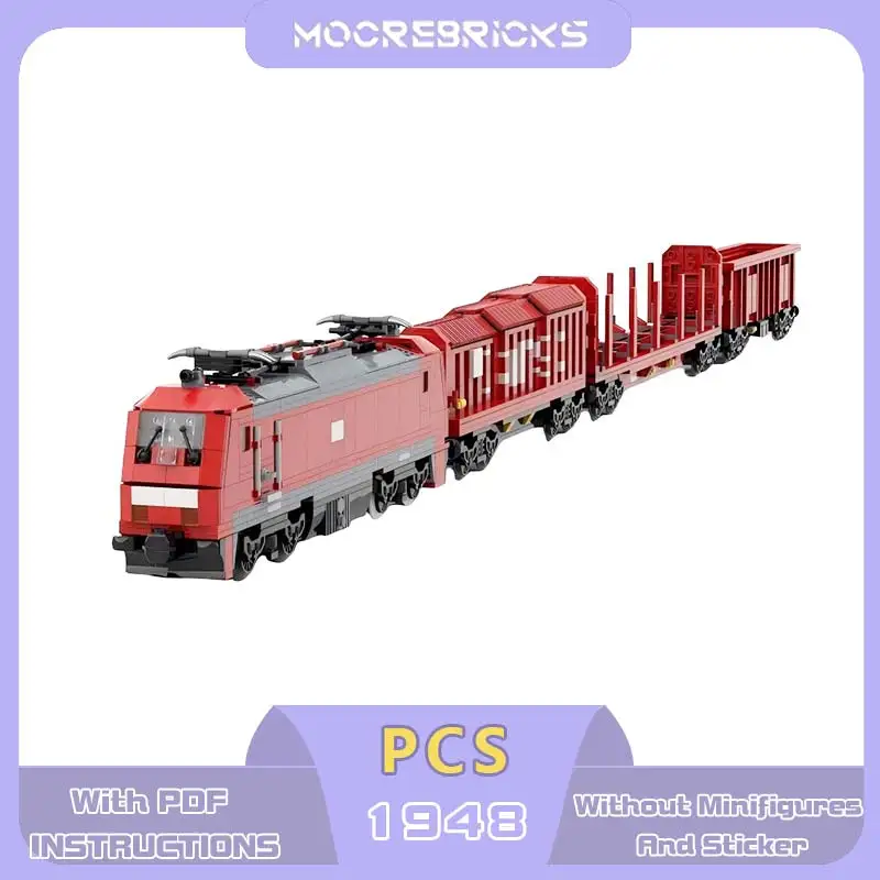 MOC German Style Freight Cargo Train Building Blocks Set Industrial Railway Locomotive Wagons Model Track Toy Adult Gift
