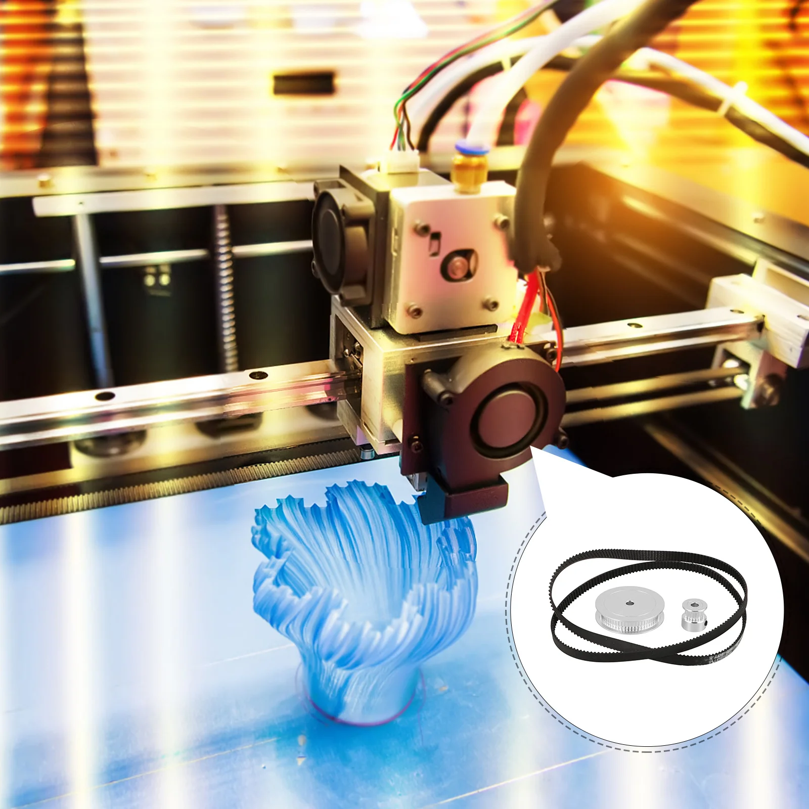 

1Set Timing Pulley Kit High Transmission Efficiency 1:3 Reduction Ratio Synchronous Wheel for 3D Printer Mechanical