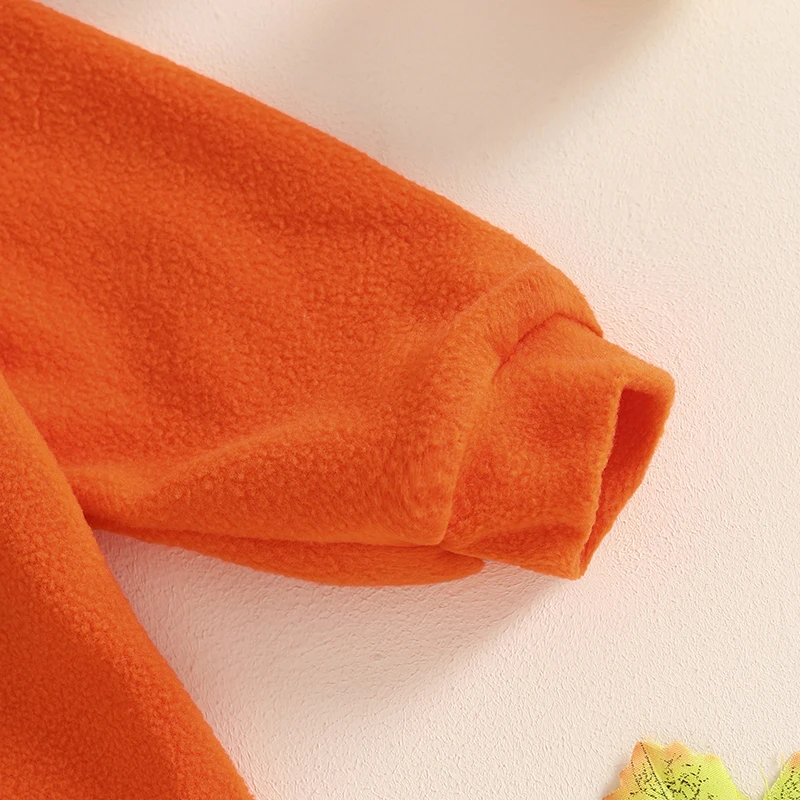 Baby Halloween Sleeping Bag Pumpkin Print Fleece Long Sleeve Hooded Sleep Sacks for Fall Winter