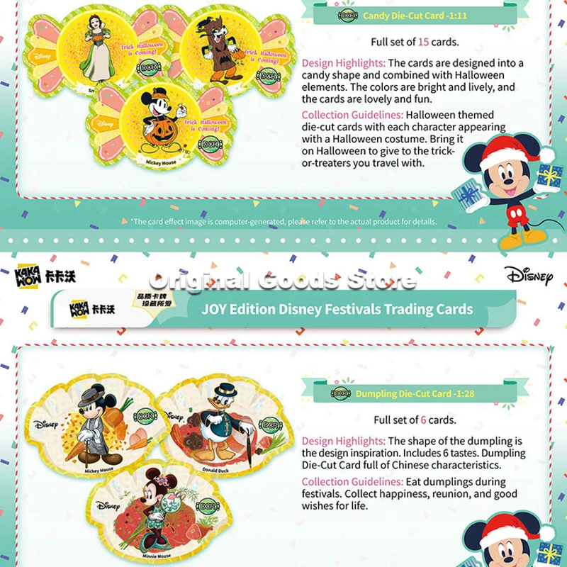 Original KAKAWOW Disney Festivals JOY Edition Trading Cards Vol.1 Genuine Cartoon Art Series Collection Card Children Gift