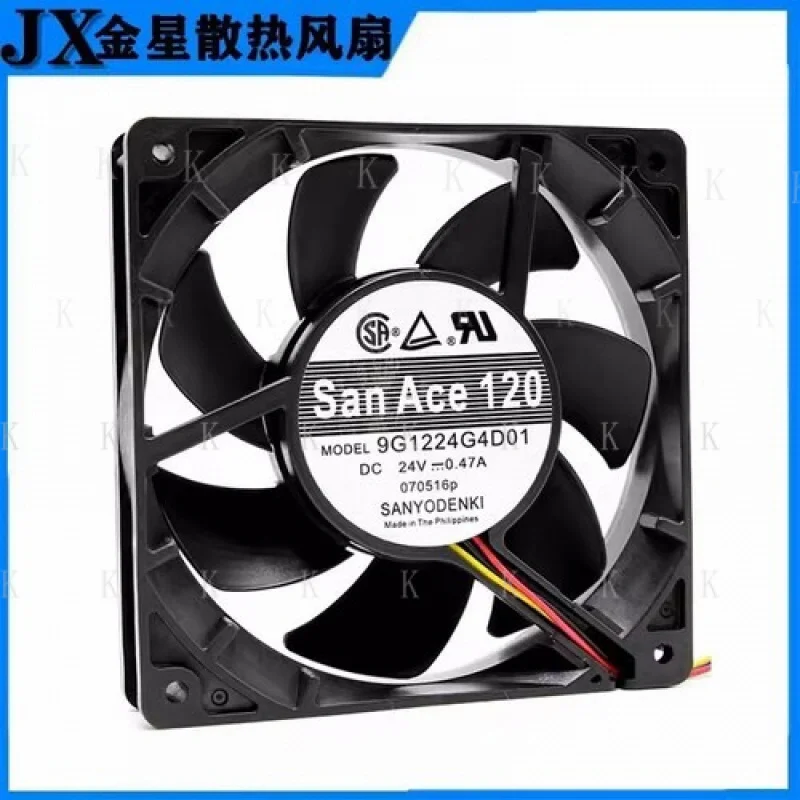 

C ДЛЯ Sanyo 9G1224G4D01 DC24V 0.47A 3-проводной бесшумный охлаждающий вентилятор
