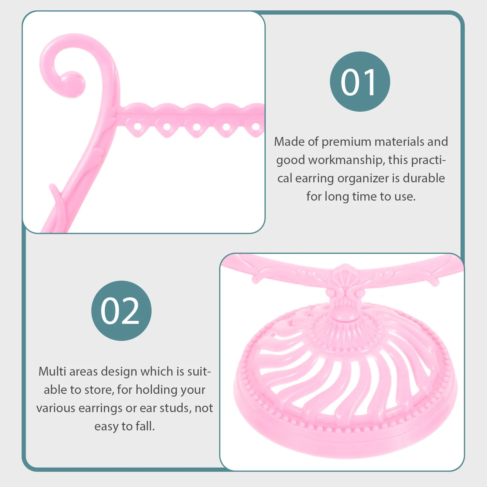 

2 Pcs Jewelry Display Stand Earring Hanger Holder Rack Organizer Stands Earrings Plastic Miss