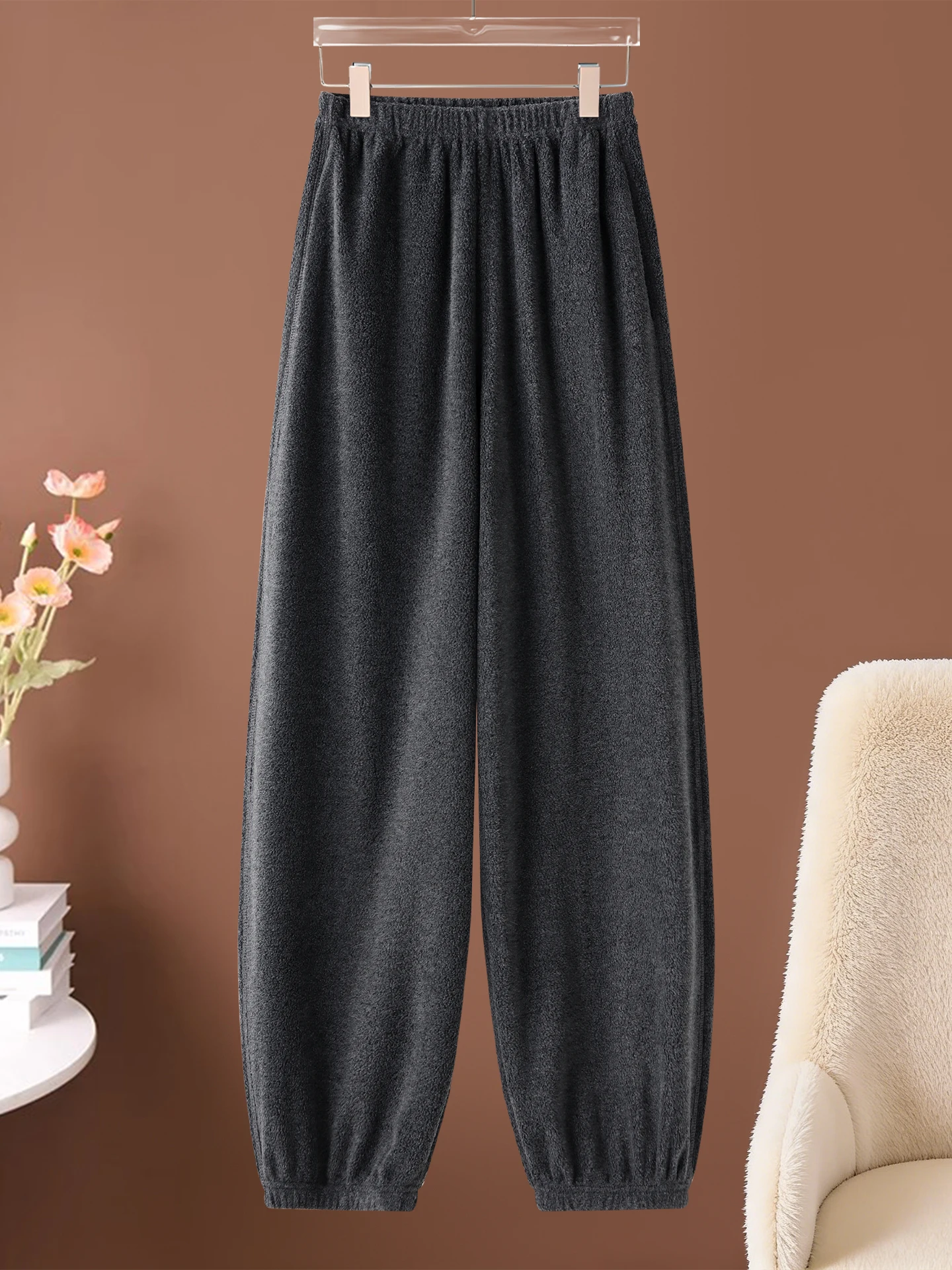 

Серые спортивные брюки-джоггеры женские с высокой талией, свободного кроя, утепленные, повседневные, осенне-зимние, новая модель, маленький размер, брюки-харлан