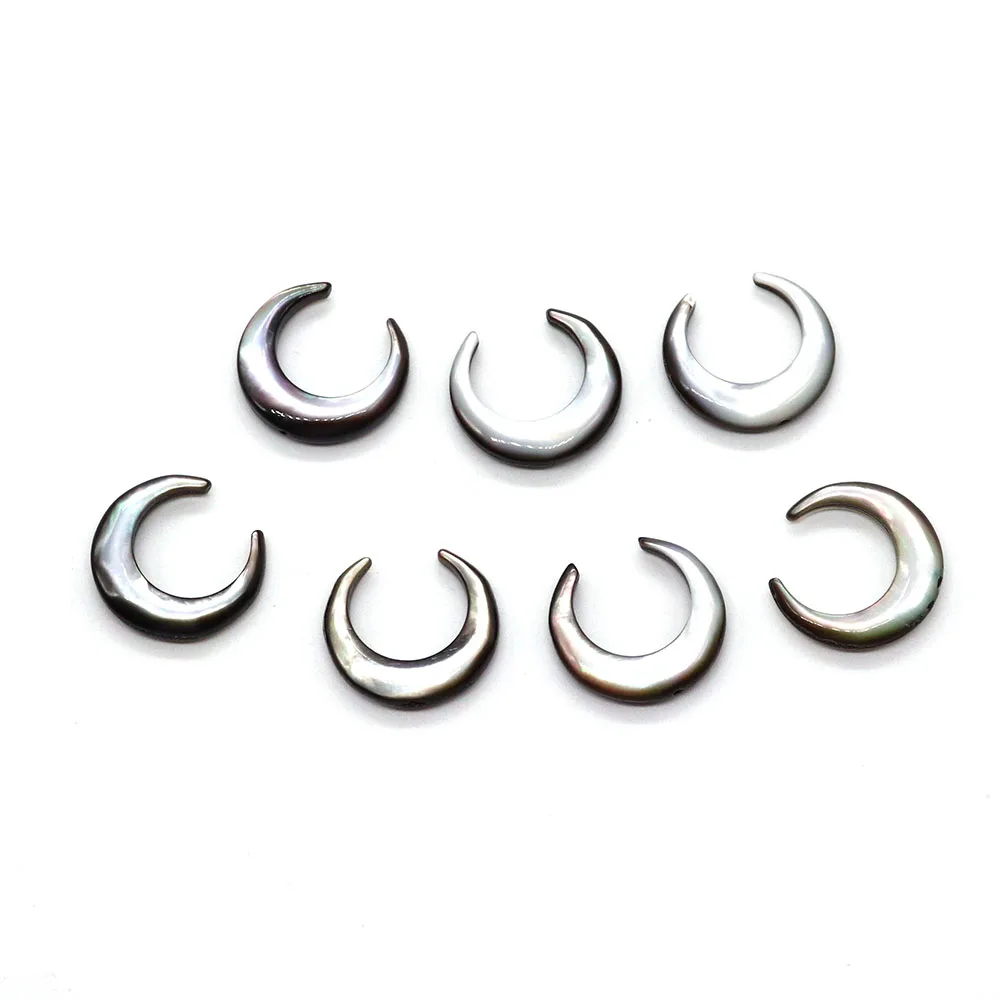 13-20mm Fashion Moon Black Shell Loose Beads Natural Mother of Pearl Medium Hole Beads DIY Jewelry Making Necklace Accessories image 4