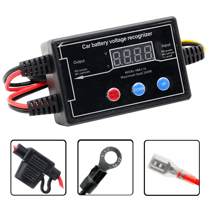 Car DRL Controller Auto LED Daytime Running Light Relay Harness Dimmer 12/24V with On/off Function Threshold Voltage Adjustable