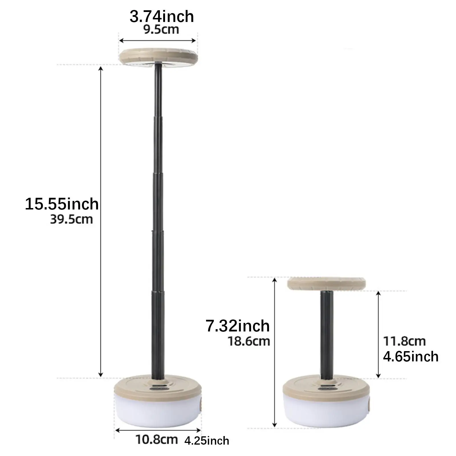 Linterna de camping Linterna LED recargable por USB para porche, jardín, pesca