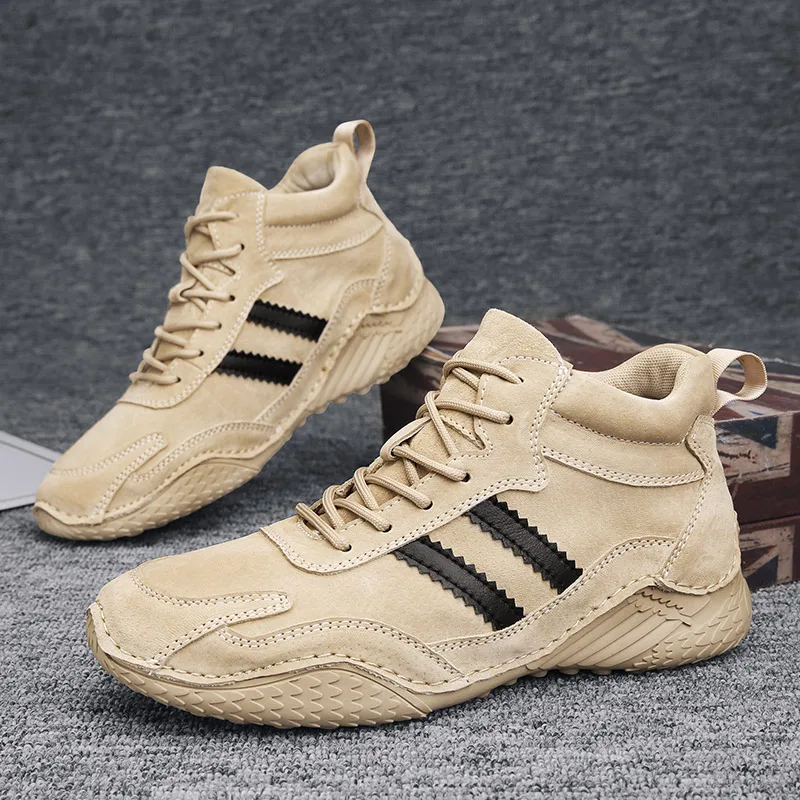 Autumn and Winter Golf Shoes Men's High Ankle Golf Shoes Large 46 Spikeless Track and Field Golf Boots Men's Golf Shoes