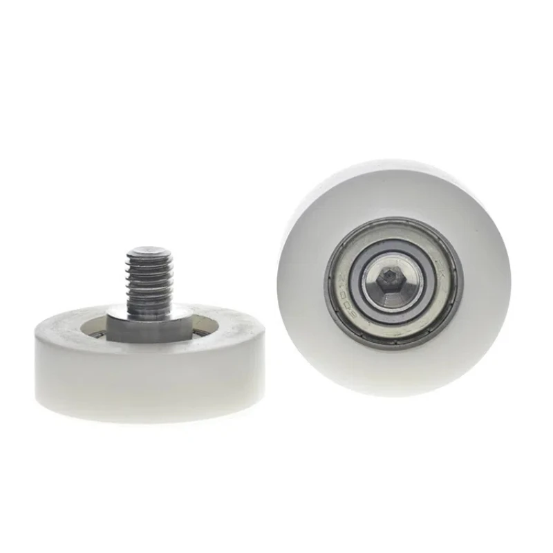 بكرة محمل مغلفة بالبلاستيك مع عجلة لولبية ودحرجة من النايلون ، M10x45x14mm ، C3L12M10 ، 1 144