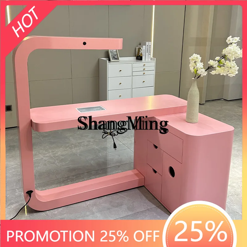 

SM wholesale manicure table pink simple table manicure studio plate manicure table