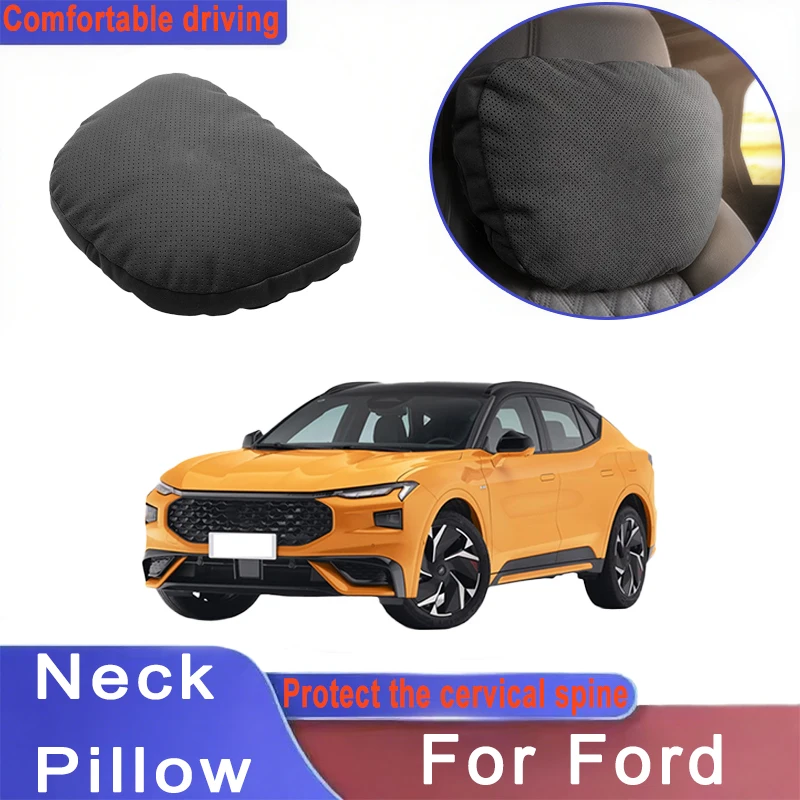 

Car Headrest Neck Support Seat Lumbar Cushion Neck Pillow For Ford Mustang Mondeo Focus Ranger Explorer Fiesta Expedition EDGE