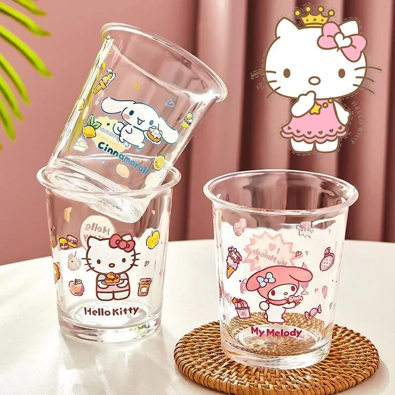 

Sanrio аниме мультфильм Hello Kitty Cinnamoroll моя мелодия стеклянная чашка для воды стандартная чашка Симпатичные игрушки для подарка на день рождения