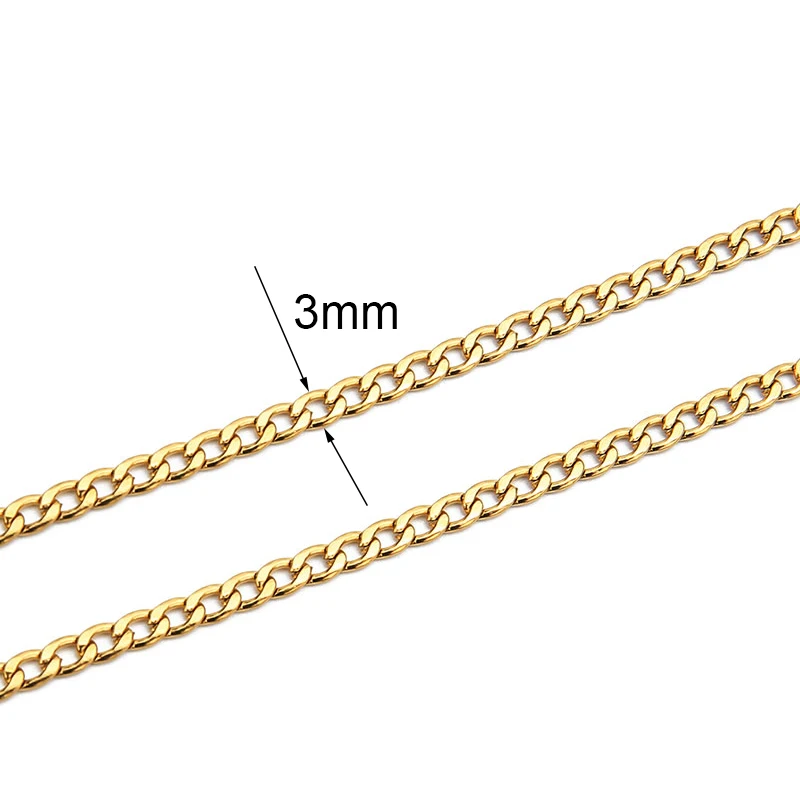 2meters Stainless Steel Necklace Chains Bulk Lot Metal Ball Bead Box Cuban Chains for Diy Bracelet Jewelry Making Accessories