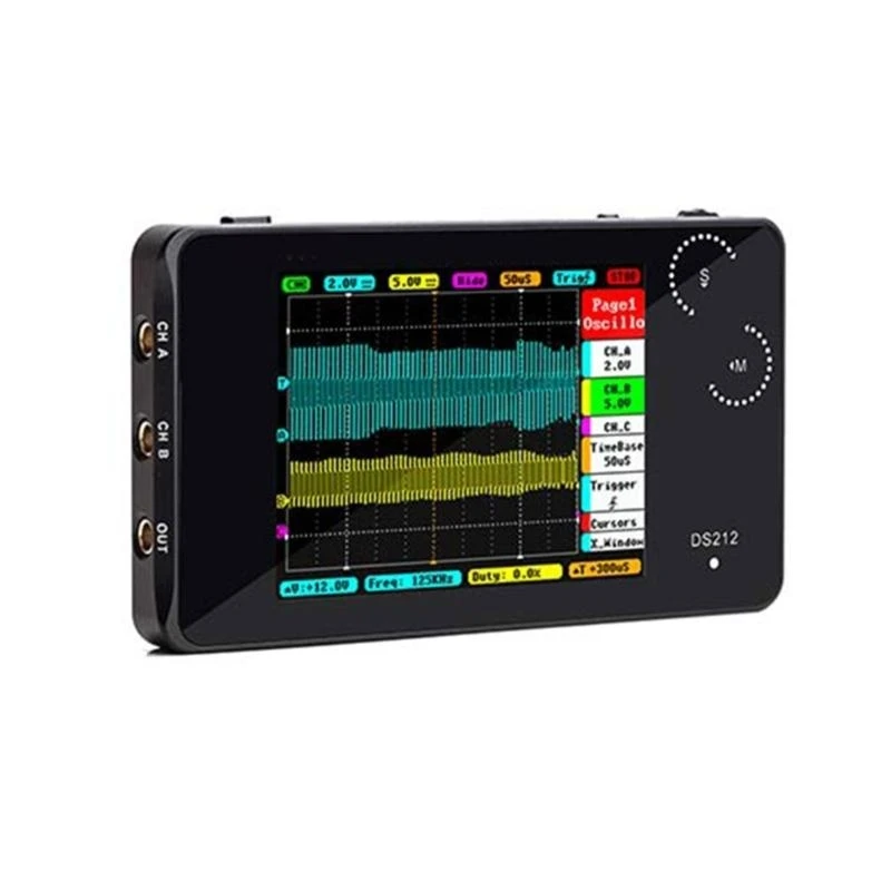 

SZ Pocket Size Oscilloscope Built In 500mAh Battery Digital Oscilloscope 10Msa/s Sampling Rate 2 Channel Signal Generator