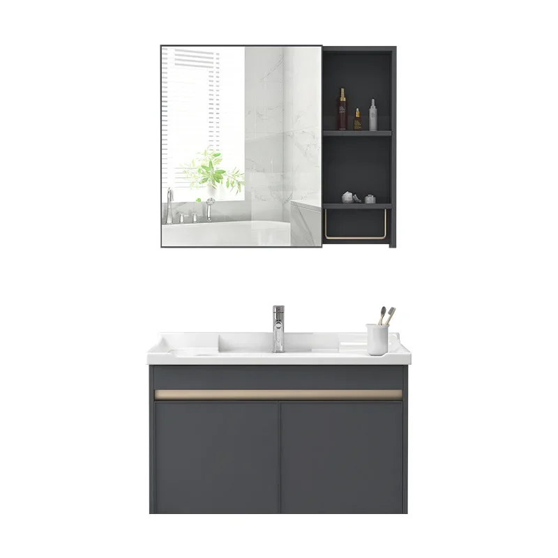 Bathroom Cabinet Wall Mounted Vanity, Modern and Simple Ceramic Washbasin Suitable for Bathrooms