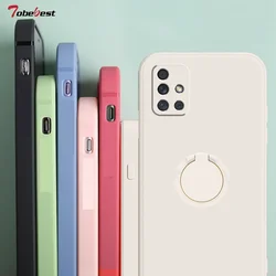 360 Finger Ring Silicone Case For Samsung Galaxy A51 A71 4G A01 Core A02 A02S A03 A03S A11 A21S A31 A81 A91 Phone bracket Cover