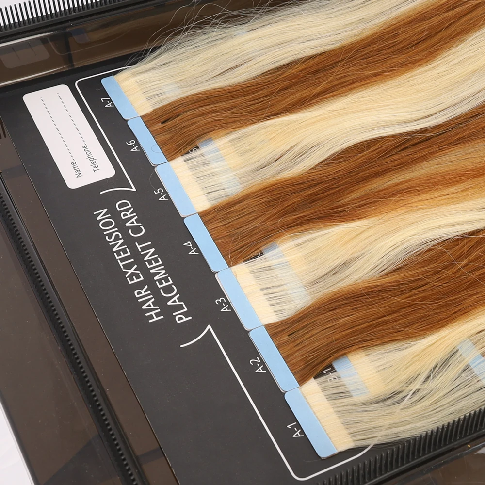 Kit scheda di posizionamento dell'estensione dei capelli della carta di carta 3 Yard nastro di ricambio su entrambi i lati Display dei capelli scheda di posizionamento dell'estensione del nastro