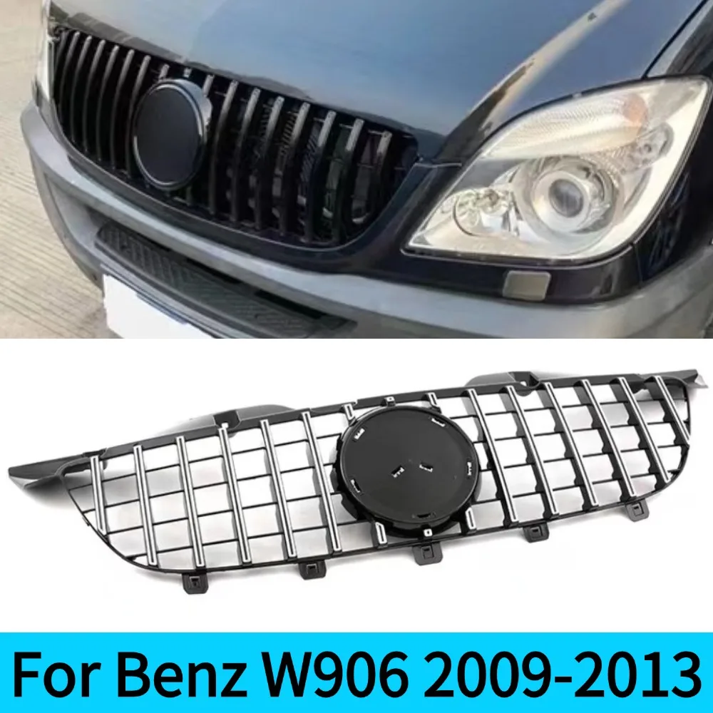 For Mercedes Benz Sprinter W906 Pre-Facelift 2009-2013 Racing Grille AccessoryBlack/Silver GT Style Front Bumper Grill