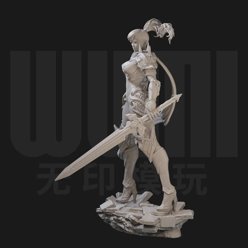 1/24 Female Warrior Resin Model Figure Gk Micro Miniature 3d Printed White Model Toy Unassembled And Unpainted Kit