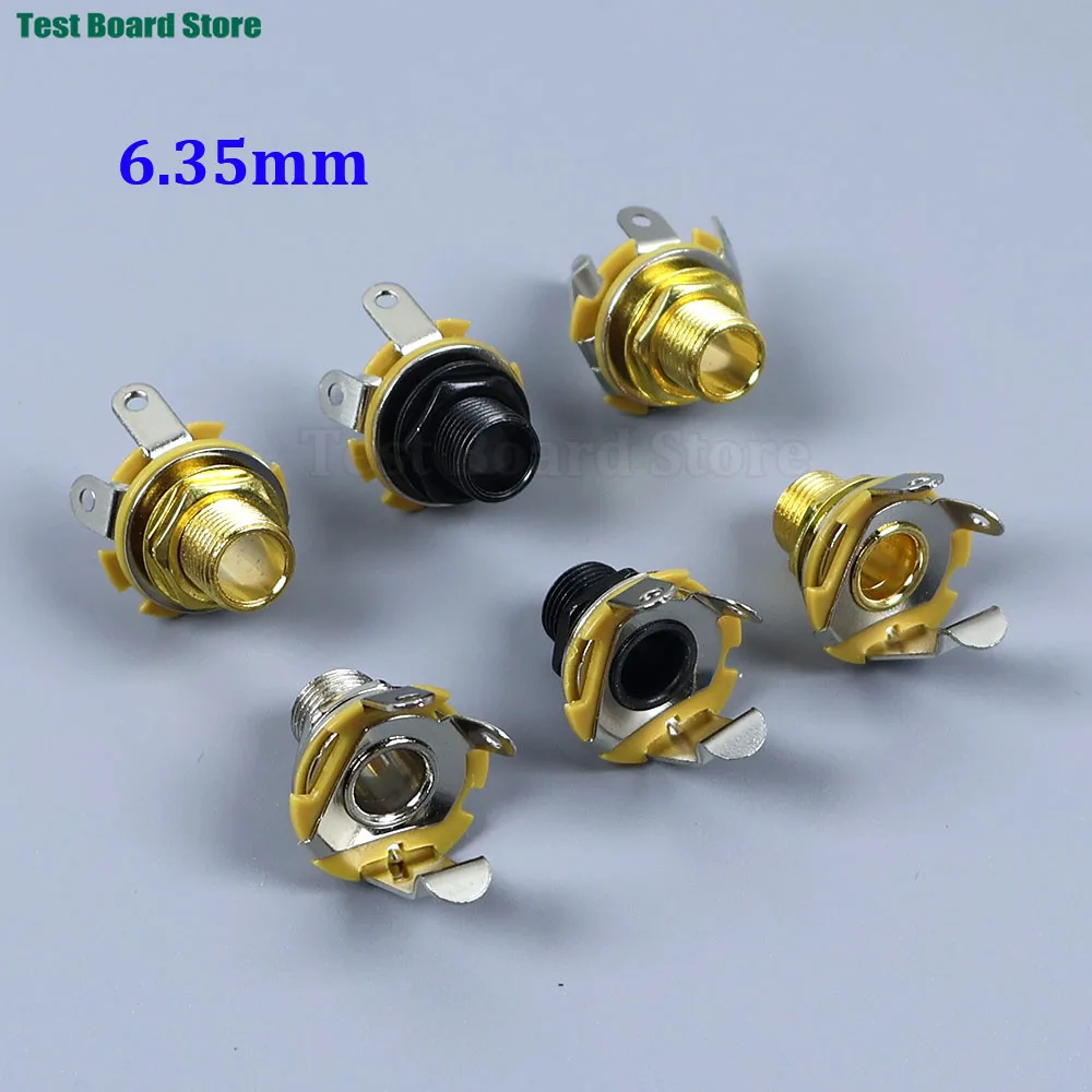 1-10Pcs 1/4' 6.35mm Guitar Mono Jack Socket For Electric Guitar Bass,Guitar Pickup output jack Plug Socket 6.35