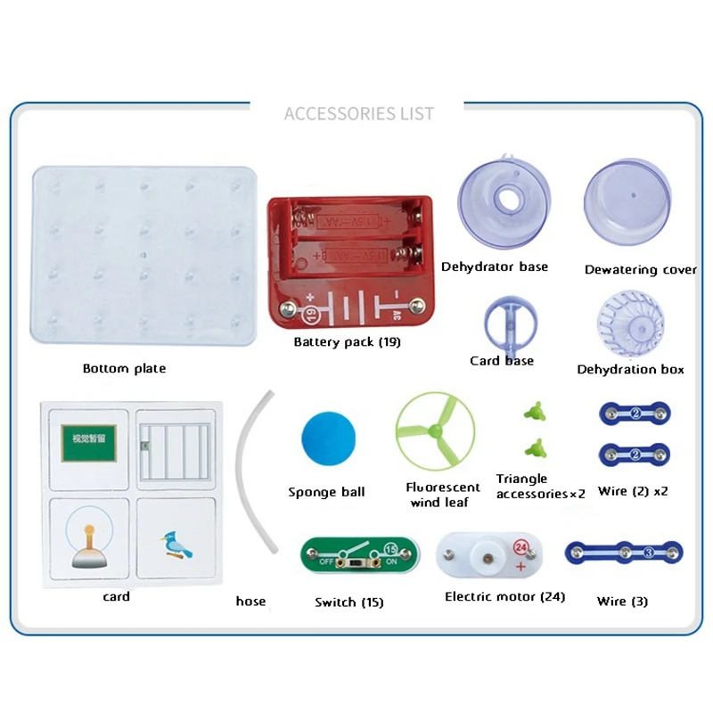 Brinquedos elétricos para crianças, 4 em 1, Educacional, Ciência, Experiência, Jogo, DIY, Tijolos, Secador, Gaiola, Pássaro, Ferramentas de aprendizagem