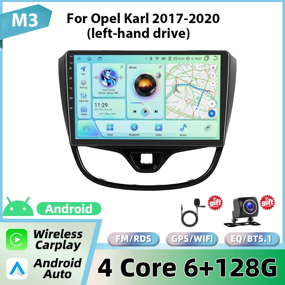 Podofo Draadloze Carplay Android Auto Radio Voor Opel Karl 2017-2020 (links) Auto Intelligente Systemen GPS BT FM/RDS 2din Autoradio