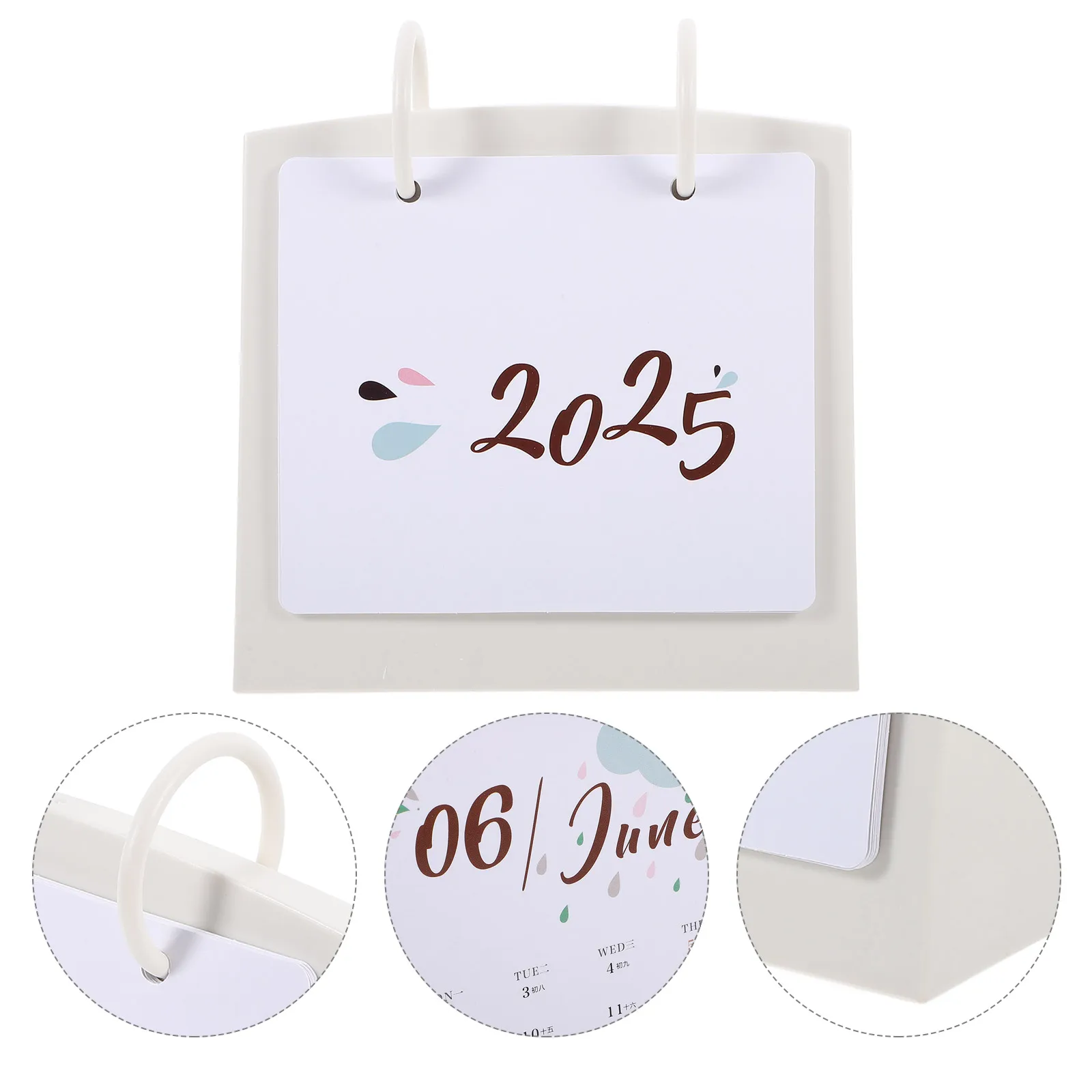 

Desktop 2024-2025 Standing Flipped Tabletop Office Decorative Desk Calendar For Home School Smooth Touch Simple Style