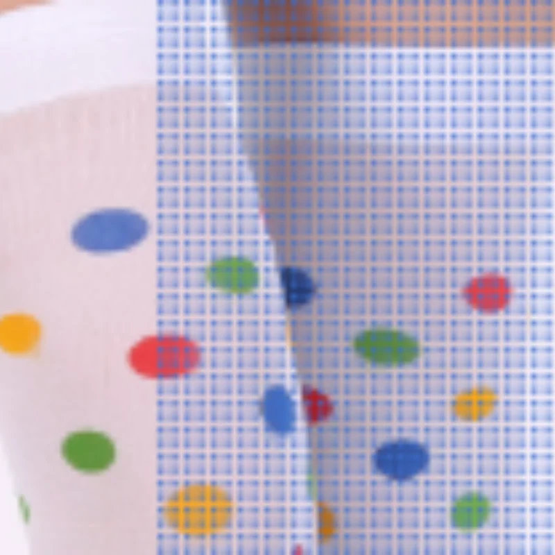 PESENAR A dress for holiday party over-the-knee socks Colorful polka dot white pantyhose Slim legs for Halloween party
