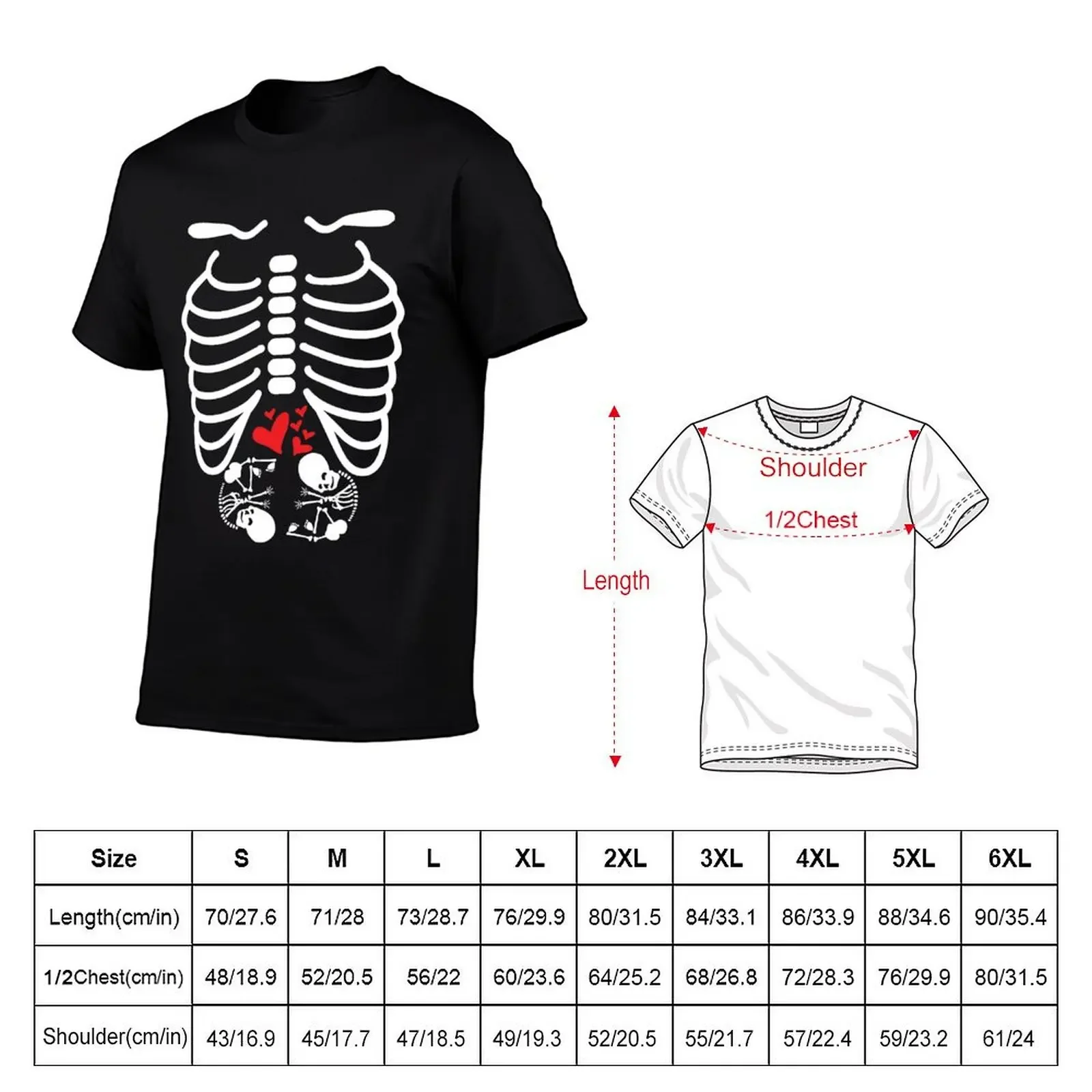 Pregnant With Twins Skeleton Shirt - Twin Mom Tee T-Shirt graphic shirts graphic t shirt vintage plain black t shirts men