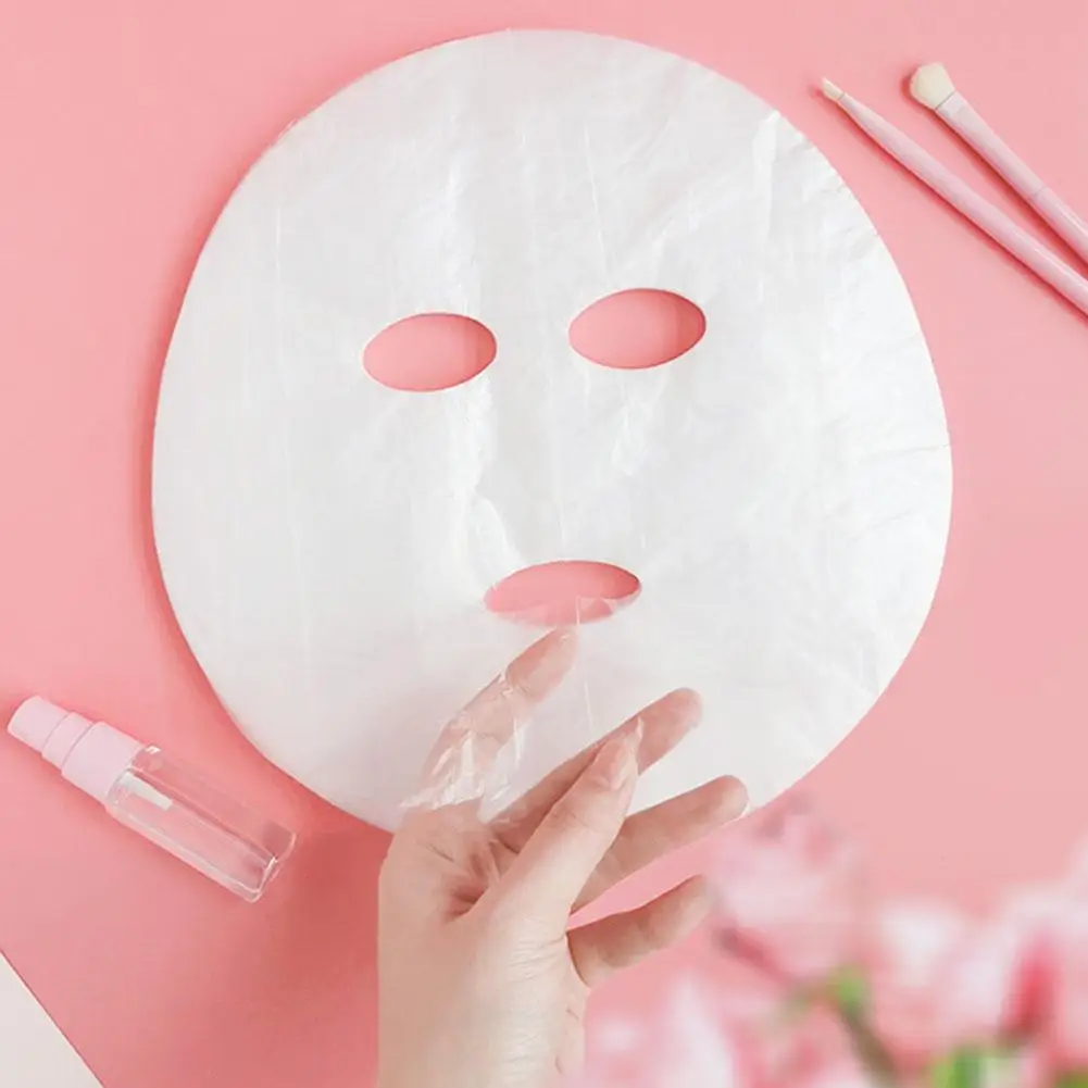 Disposable Face Plastic Film Full Face Cleaner Mask Neck Stickers Paper Transparent PE Masks Wrap Facial Beauty Healthy Tool