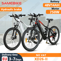 SAMEBIKE XD26-II E-Bike 750W 48V14AH Hydraulic Brake Highway Electric Bicycle Aldult 26*2.1 inch Mountain Tire Electric Bike