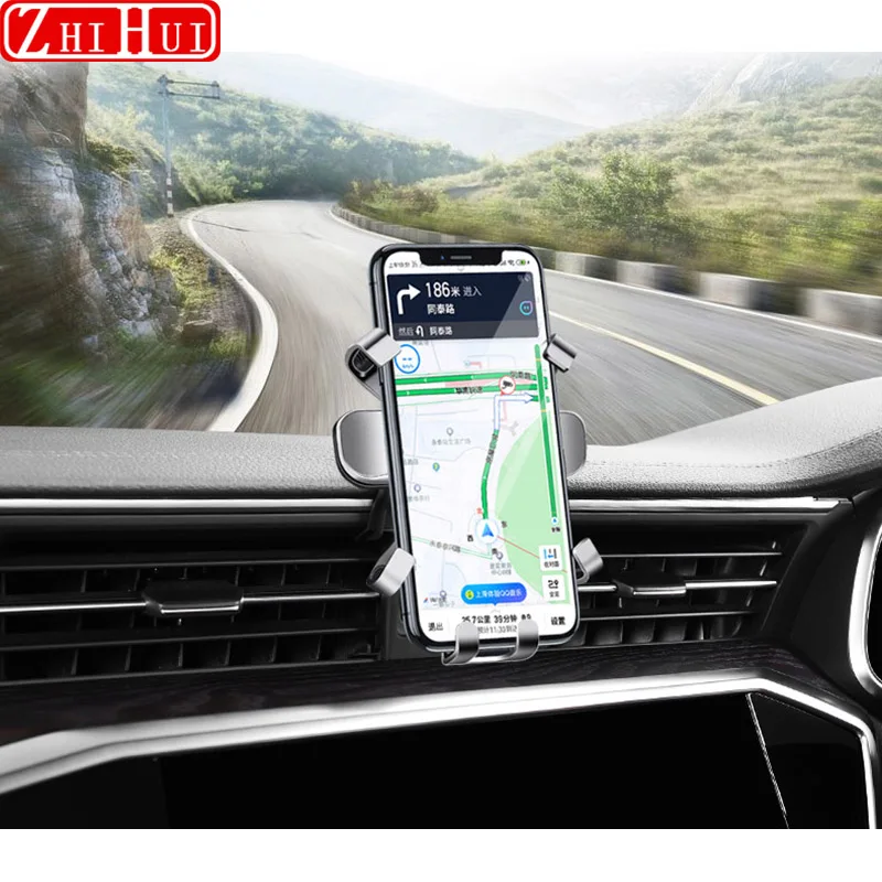 Car Styling Adjustable Mobile Phone Holder For Audi Q2 2016-2021 Air Vent Mount Bracket Gravity Phone Holder Accessories