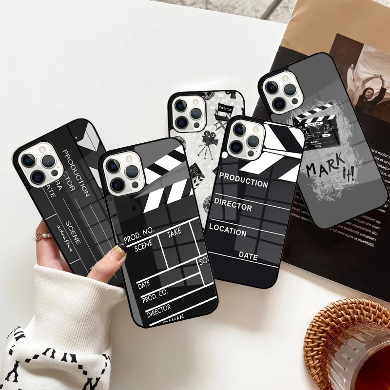 Clapper board Film Movie maker Phone Case Magnetic for iPhone 15 16 14 13 Pro Max 11 12 Mini Magsafe Wireless Charging Cover