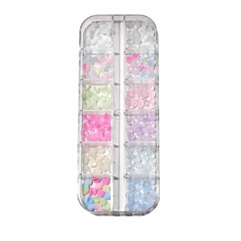 12 Grids/Box Nail Art Sequins Kit 3D Flower Petals Transparent Nail Art Glitter Set DIY Colorful DIY Nail Embellishments