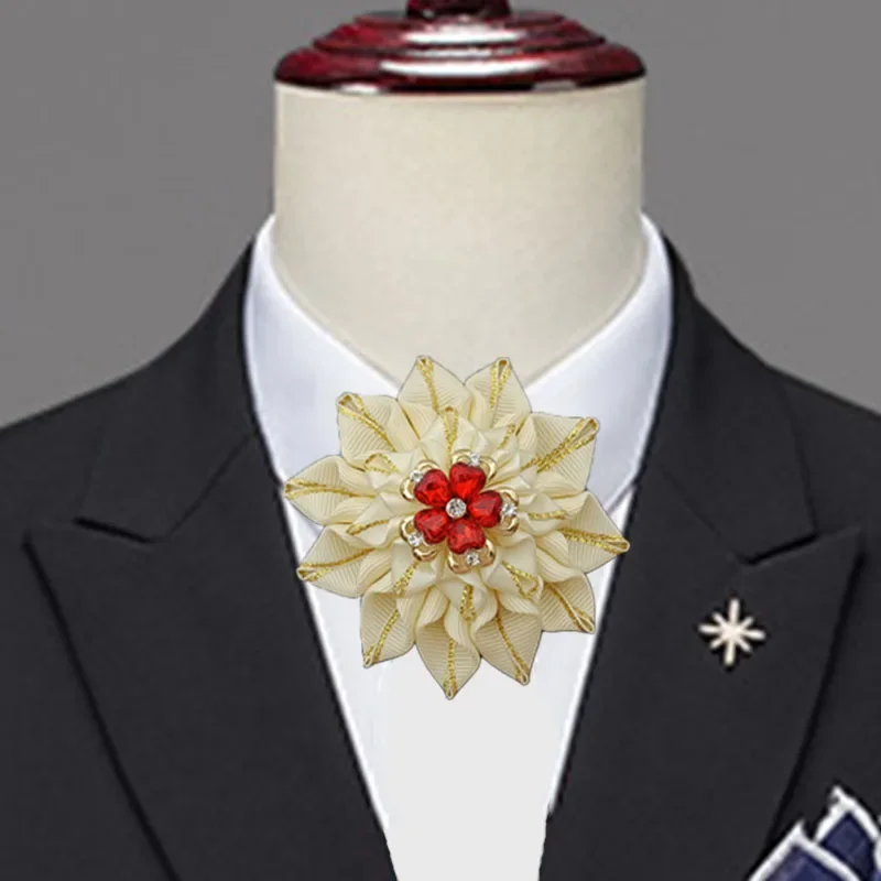 كبير المخملية ربطة القوس فيونكة الصدار الرجال الزفاف اليدوية والمجوهرات الراقية بدلة عمل قميص اكسسوارات سلسلة حجر الراين الزهور دبابيس