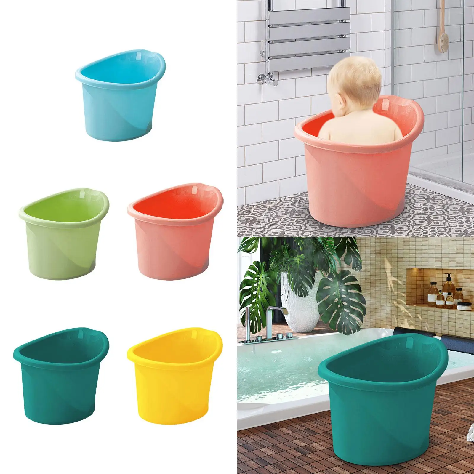 Baby Bath Tub Portable Anti Slip Infant Bath Bucket for Infants Kids Newborn