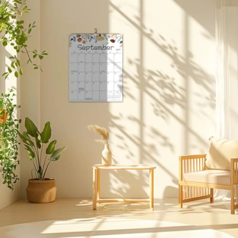 تقويم الحائط 20252026 تقويم الحائط الشهري مقاس 15 × 12 بوصة مع تصميم الأزهار يطير من يوليو 2025 إلى ديسمبر 2026 كتل كبيرة سميكة