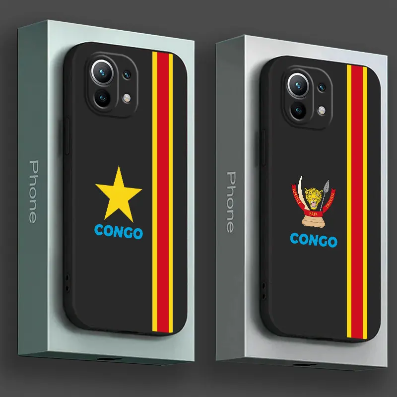 

The Congo Flag LOGO Phone Case For Xiaomi Poco X7 F7 Pro X3 X5 X6 M5 M7 F6 Mi 15 Ultra 14T 13T 12T 11T 10T Pro 11 Silicone Cover