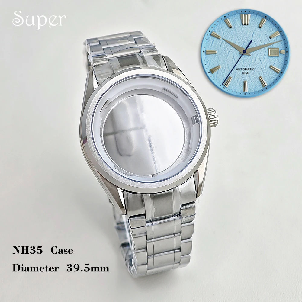 

SUPER NH35 case 39.5mm watch dial For GS 33.5mm dial NH35 NH36 movement Sapphire Glass Stainless Steel case Watch Accessories