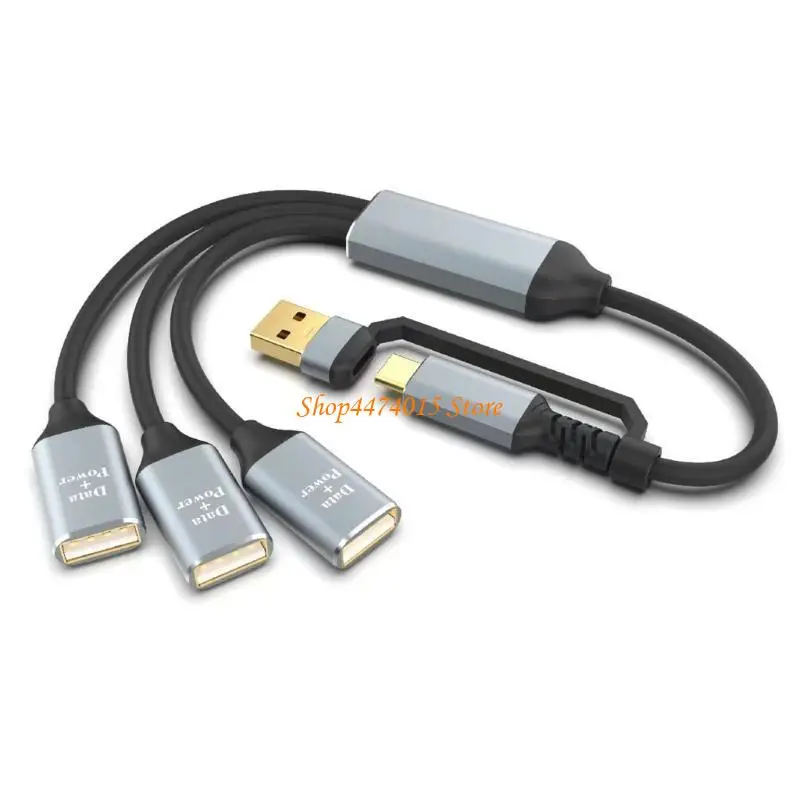 K1AA USB C/USBからUSB 2.0メスアダプターUSB C MALEから3 USB2.0メスコードコンバーター3 USB 2.0ポートハブ充電アダプター