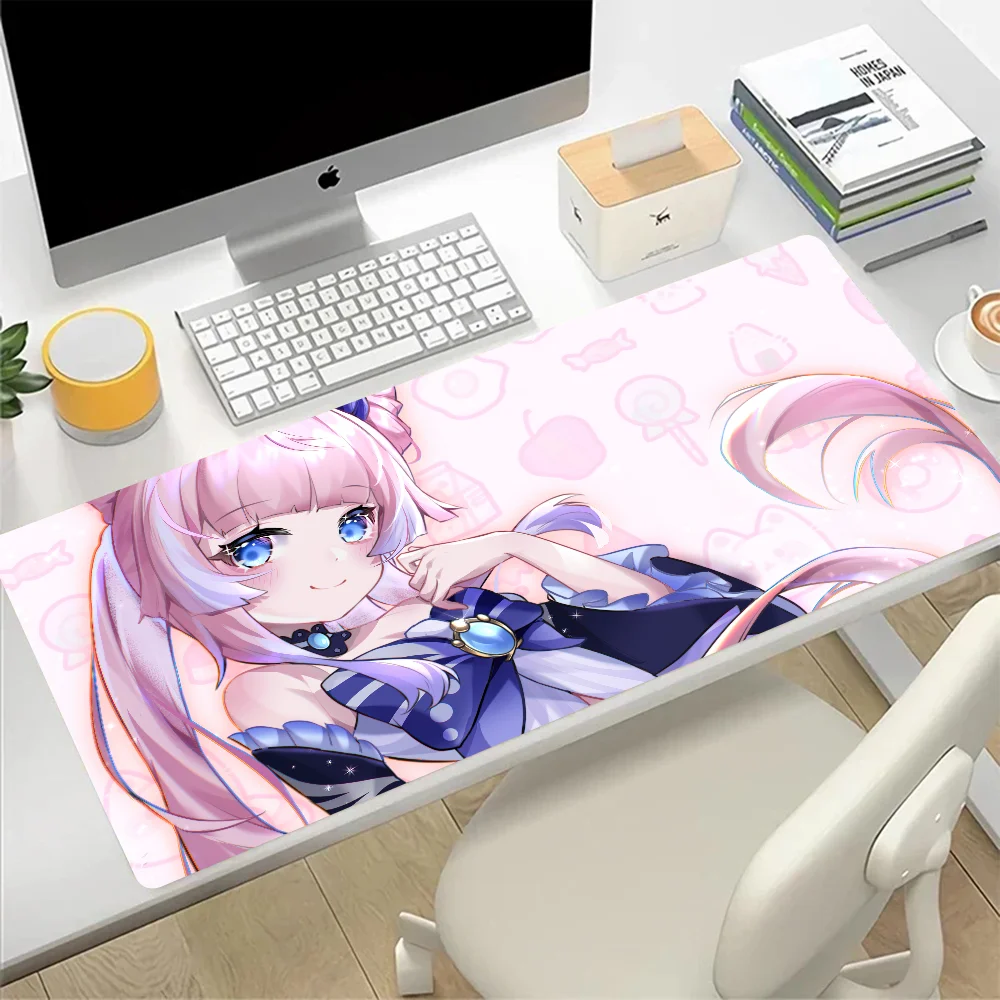 Genshin Impact Sangonomiya Kokomi Large Mouse Pad Gaming Mousepad PC Gamer Computer Office Mouse Mat XXL Keyboard Mat Desk Pad