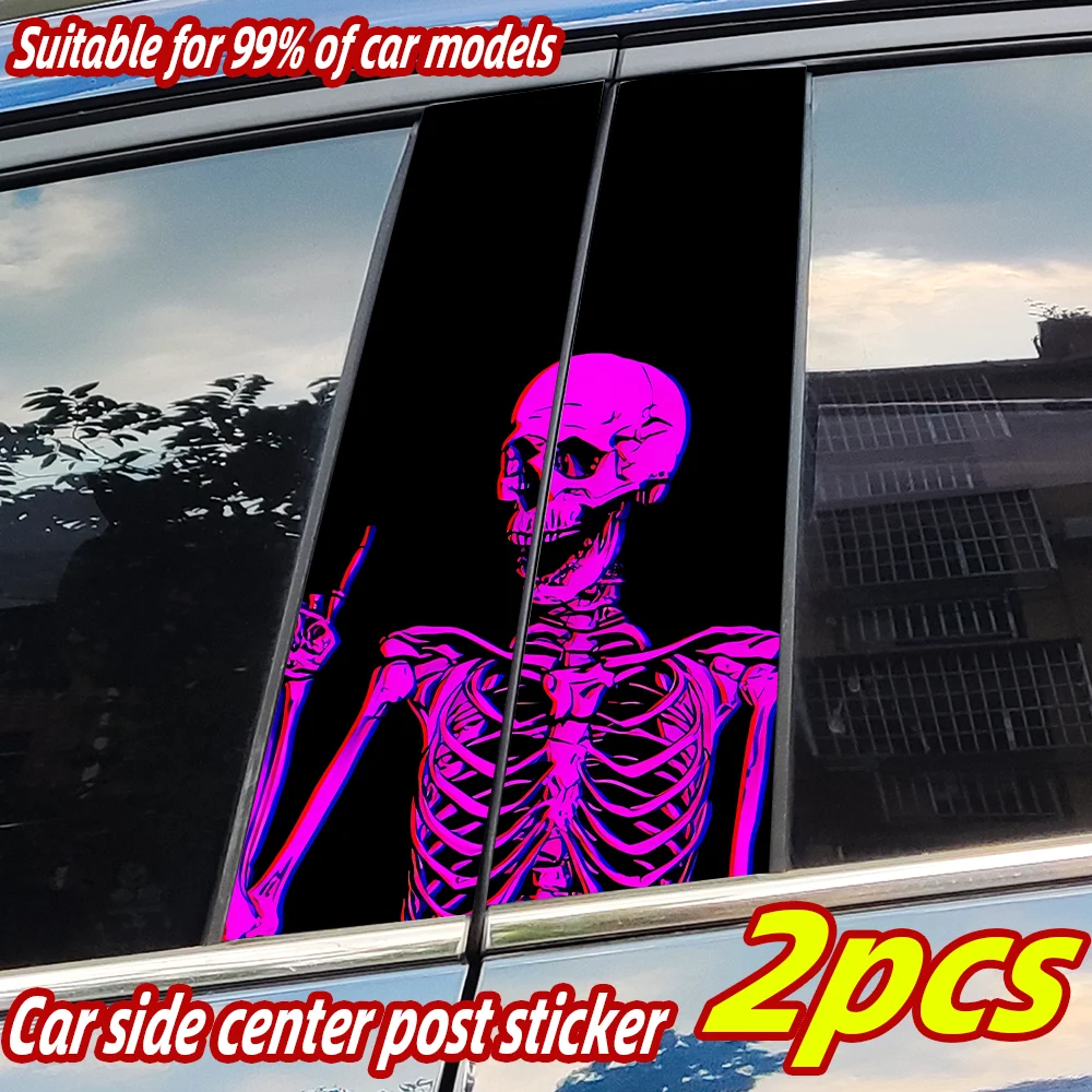 

Skeleton Car Stickers Car B-pillar Vinyl Decals Waterproof Auto Center Pillar Sticker Cover Scratches Vehicle Decors Accessories