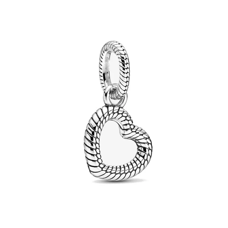 2024 New 925 Sterling Silver Angle love Beads Plum colored barbell Pendant Charms Fit Original Pandoo Bracelet DIY Gift Women