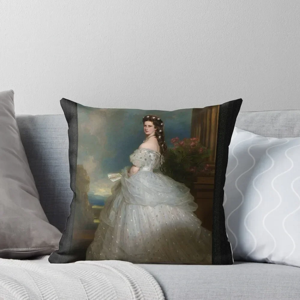 Portrait Of Empress Elisabeth of Austria by Franz Xaver Winterhalter Throw Pillow pillow cover christmas Pillow Decor