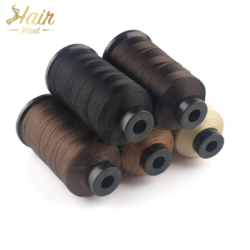 Hair Want Hair Weaving Thread For Wig Making Wefting Tools Nylon Hair Sewing Thread Needles Curved Hair Extension Tool