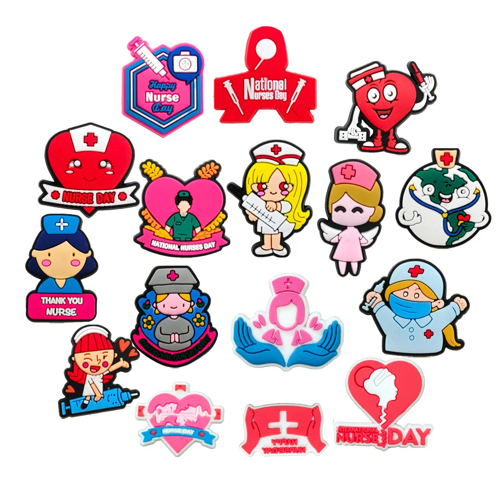 16-100pcs Nurses' Day Shoe Charms For Sandals,Shoe Decoration Accessories Shoe Pins Great Gift For Men Wom