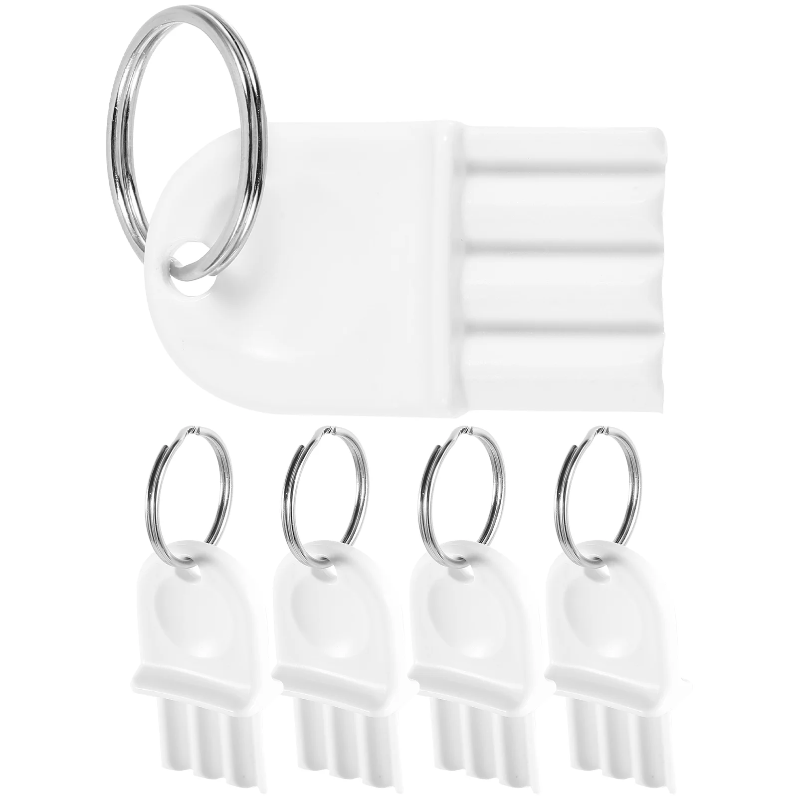 5 Pcs Paper Dispenser Key Towel Universal Toilet Rings Metal 5-pack Tissue Commercial White